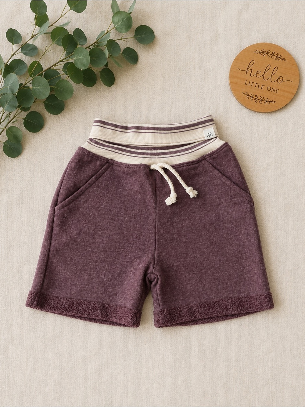 Lulu & Roo Shorts 4T NWT Handmade USA Mauve Lounge Pull On Boutique Kids